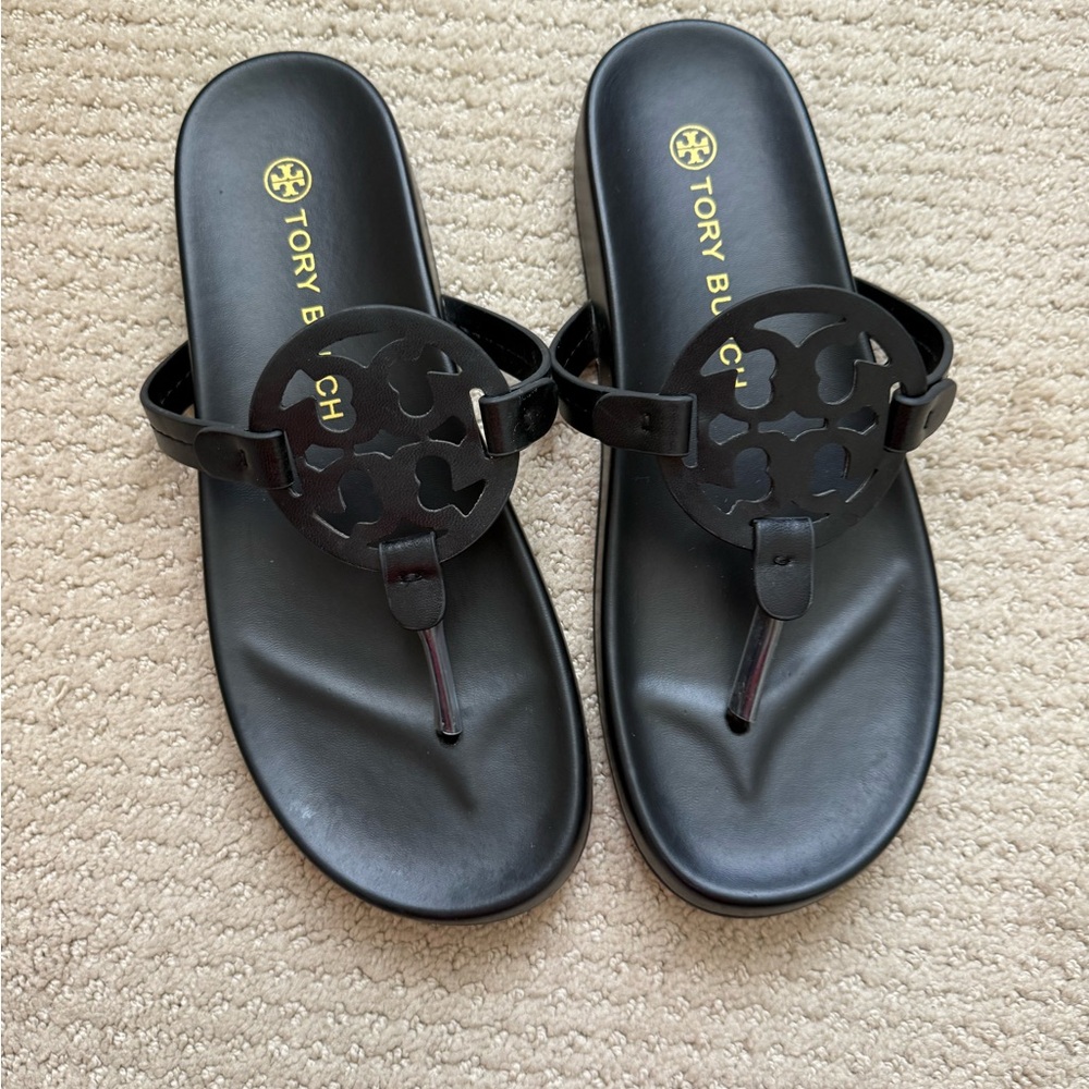 Tory Burch Black Miller Cloud Sandals